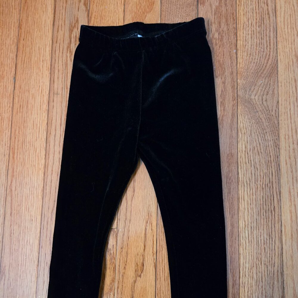 Girls Janie and Jack black velvet pants size 18-24 months
